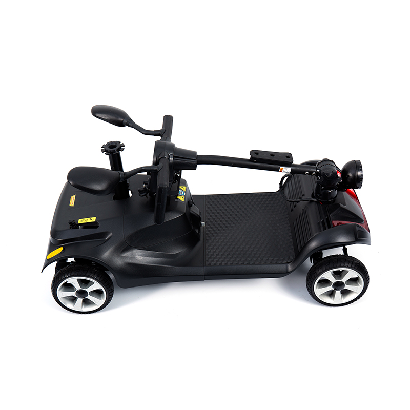 YL-07 4-hjulet rejse-foldbar elektrisk drevet mobilitetsscooter med kurv