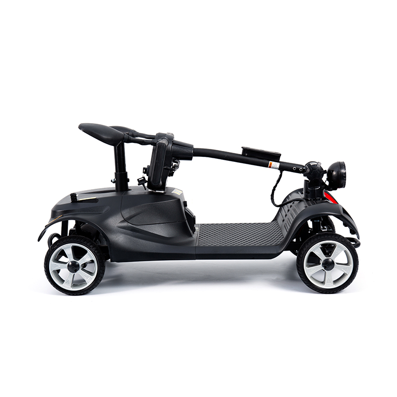 YL-07 4-hjulet rejse-foldbar elektrisk drevet mobilitetsscooter med kurv