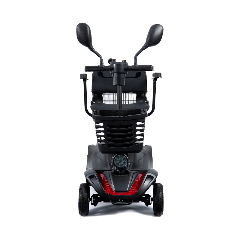 YL-07 4-hjulet rejse-foldbar elektrisk drevet mobilitetsscooter med kurv