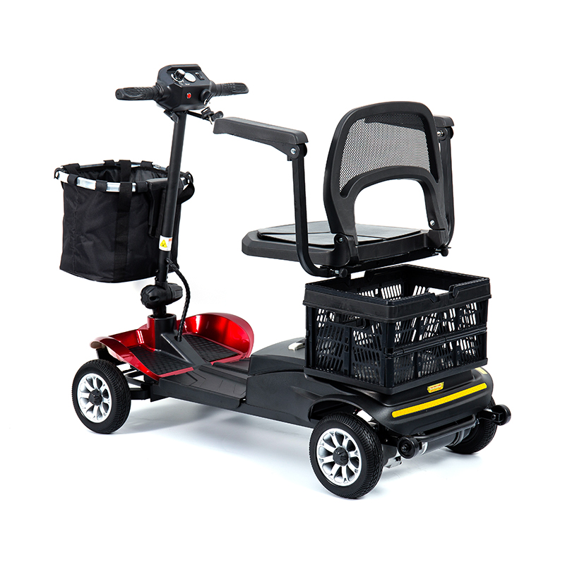 YL-02 Letvægts 4-hjulet mobilitetsscooter til seniorer, med et 360° drejeligt sæde