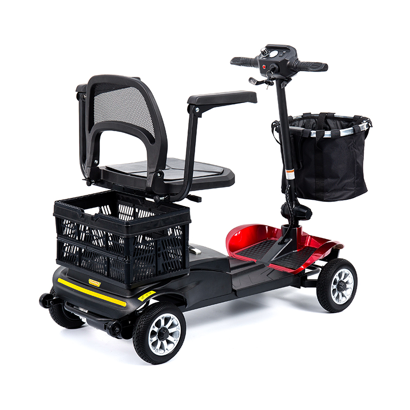 YL-02 Letvægts 4-hjulet mobilitetsscooter til seniorer, med et 360° drejeligt sæde