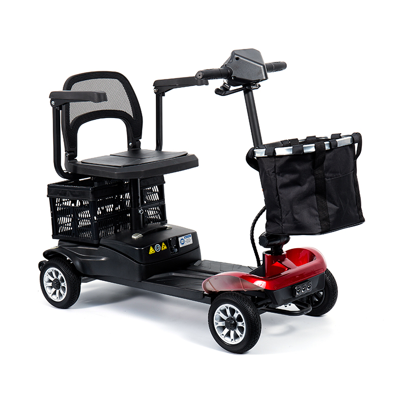 YL-02 Letvægts 4-hjulet mobilitetsscooter til seniorer, med et 360° drejeligt sæde