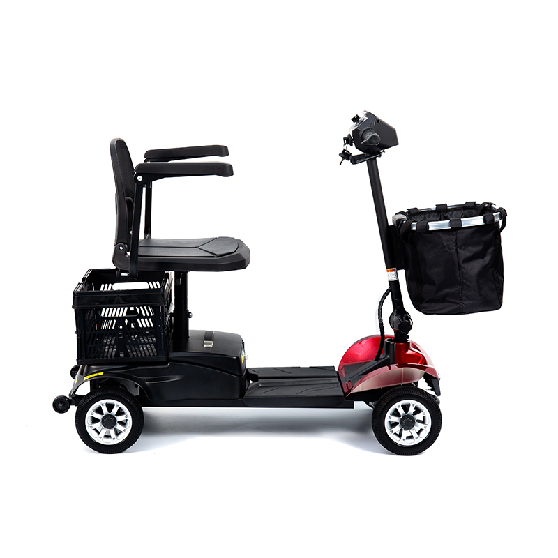 YL-02 Letvægts 4-hjulet mobilitetsscooter til seniorer, med et 360° drejeligt sæde