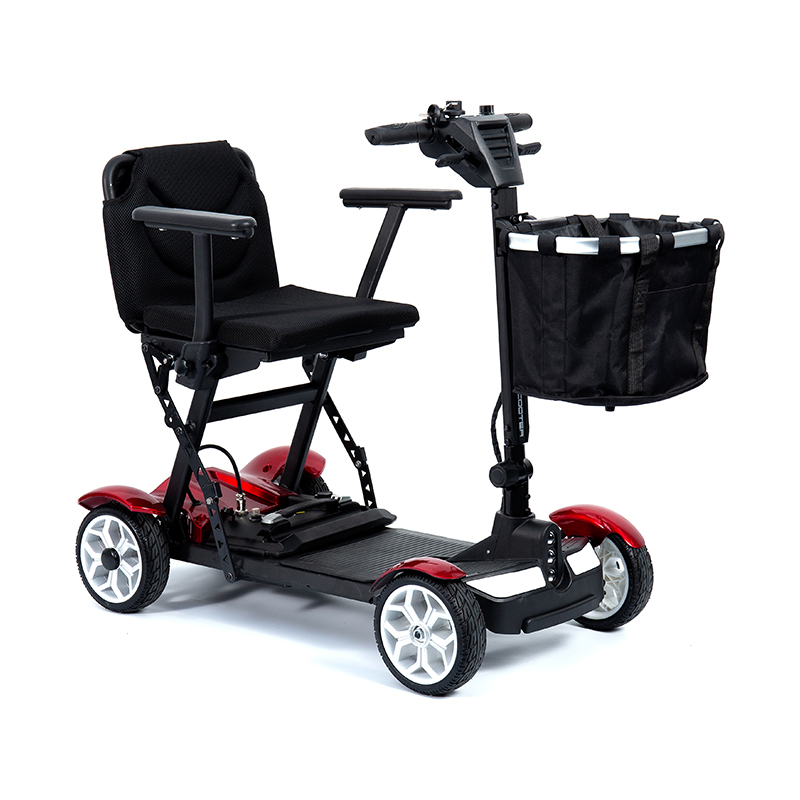 YL-211 4 Hjul Tourist Elektrisk Scooter til Seniorer med LED Forlygte, Kurv